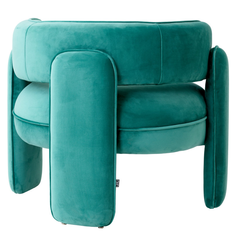 Chaplin Barrel Chair, Savona Turquoise Polyester