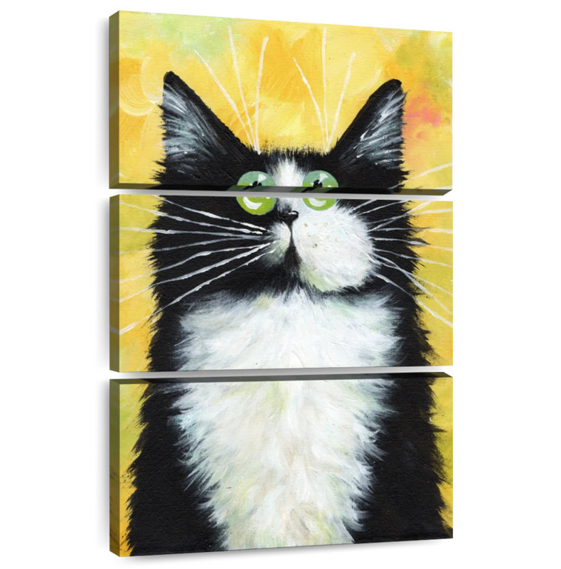 Brampt Tux On Yellow, 32" H x 20" W