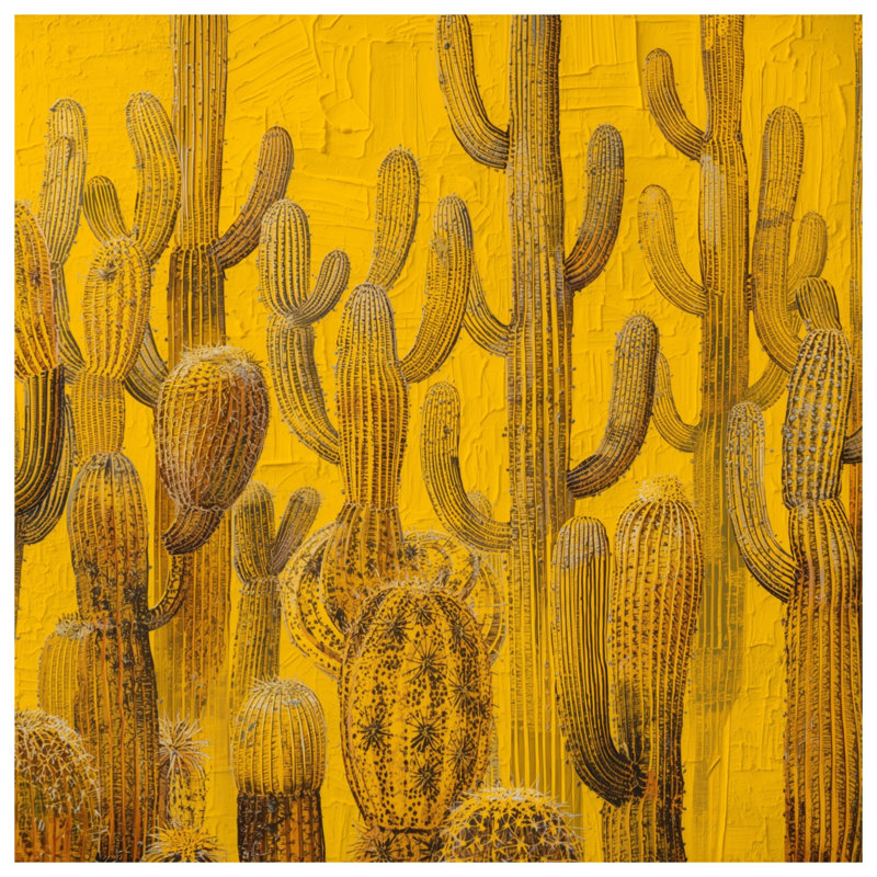 Tapis de bain jaune Cactus Saguaro, L 34 po x L 21 po