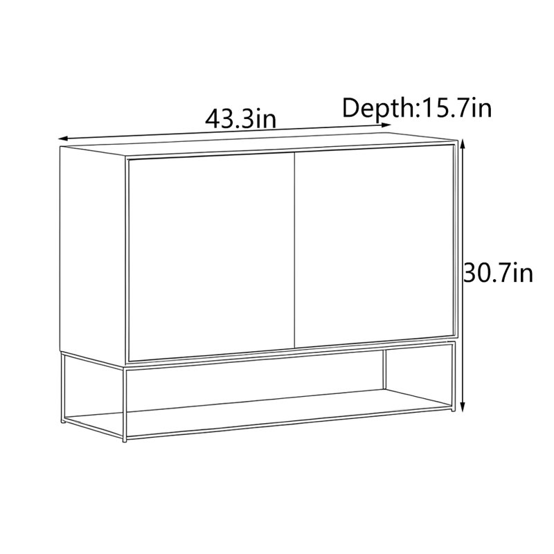 Mid-Century Modern Pine Solid Wood Entry Cabinet