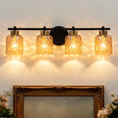 4-Light Hammered Glass Vanity Light