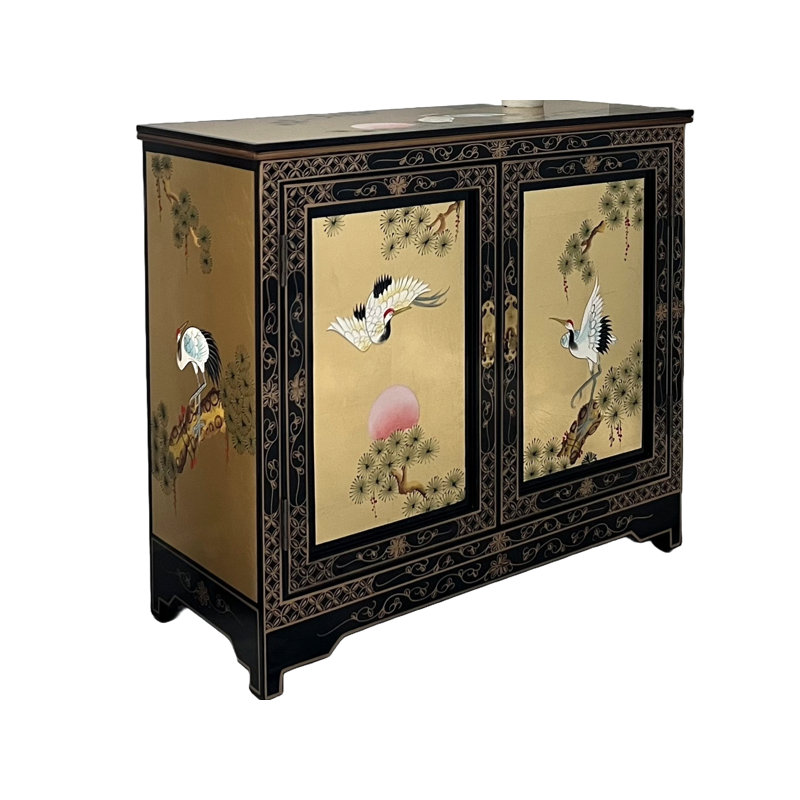 Schimmel Gold Leaf Rectangle Accent Cabinet