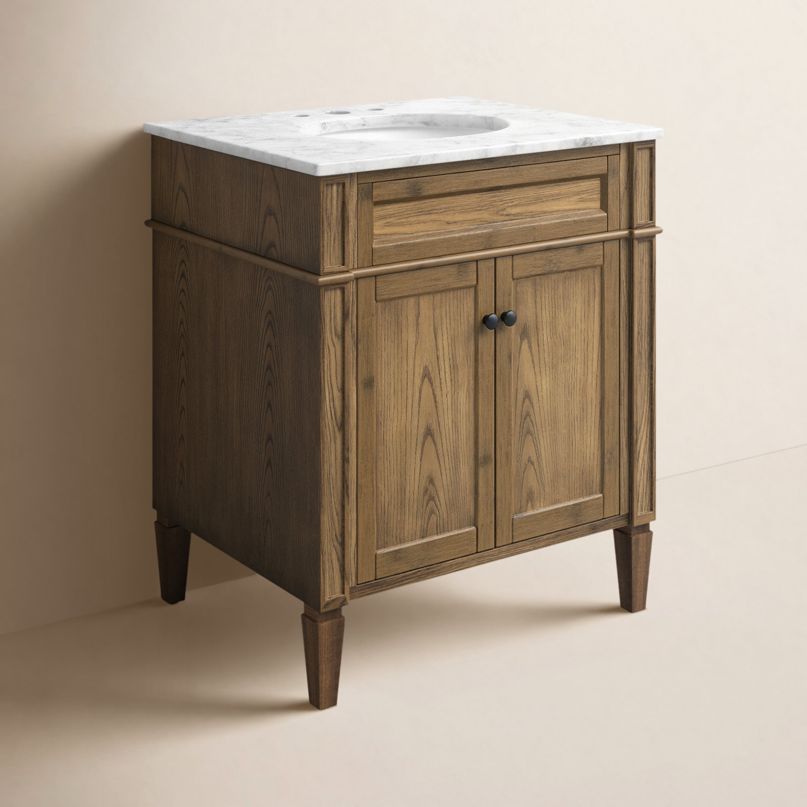 Rivers 30'' Single Bathroom Vanity, Driftwood