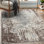 Tapis persan Luxe Weavers 7680 abstrait résistant aux taches, fabriqué à la machine, brun / 6 po x 9 po