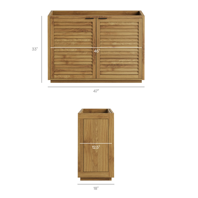 Brylee Freestanding Standard With Solid Wood Top, Natural, Natural