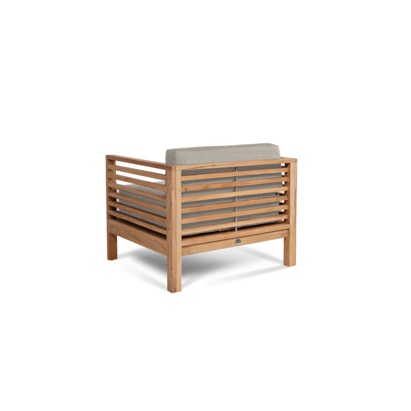 Soleil Patio Chair and Ottoman with Sunbrella Cushions, Sunbrella® Cast Silver
