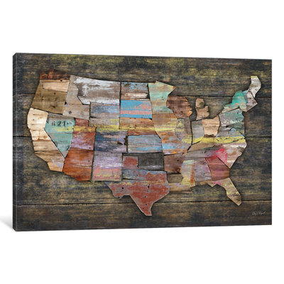 «USA Map I», reproduction d'art sur toile