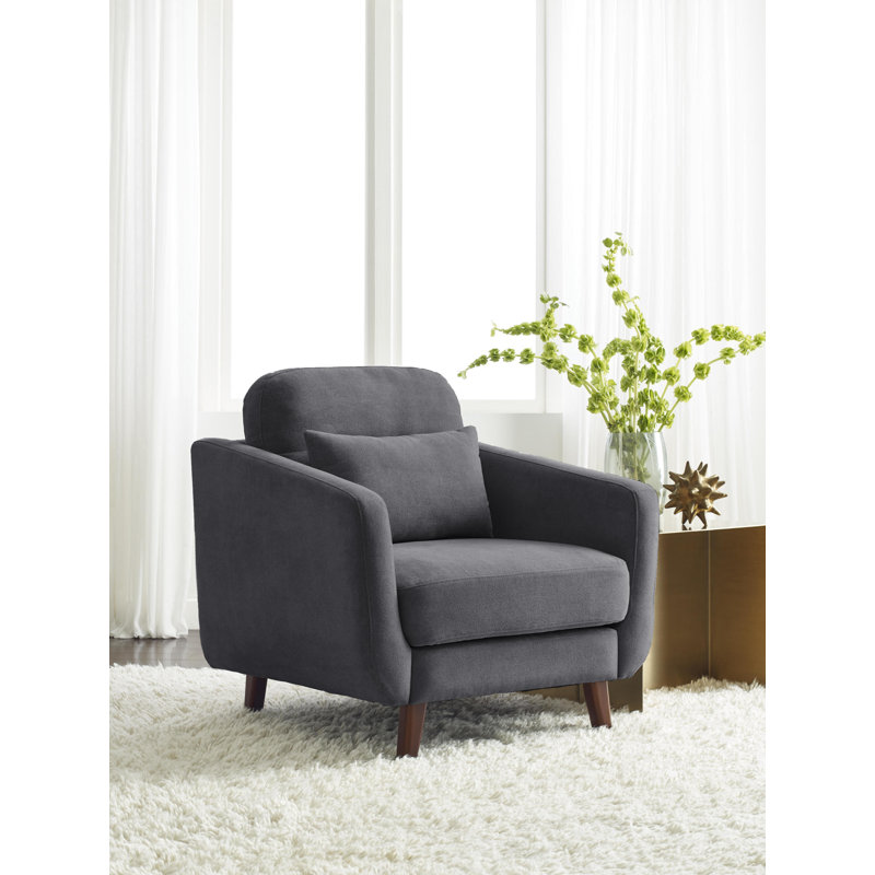 Serta Sierra 34.5" Wide Tufted Polyester Armchair, Slate Gray