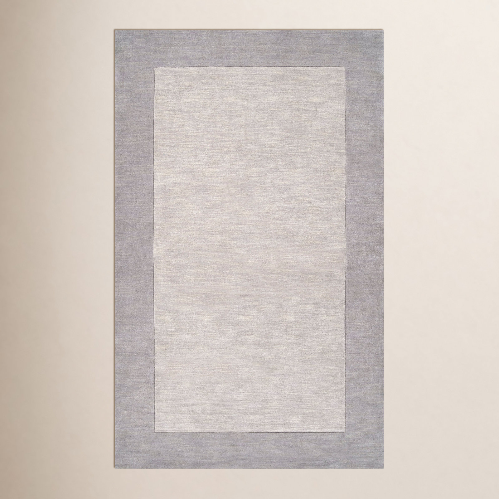Dolma Charcoal Gray Hand-Woven Wool Rug, Rectangle 5' x 8'