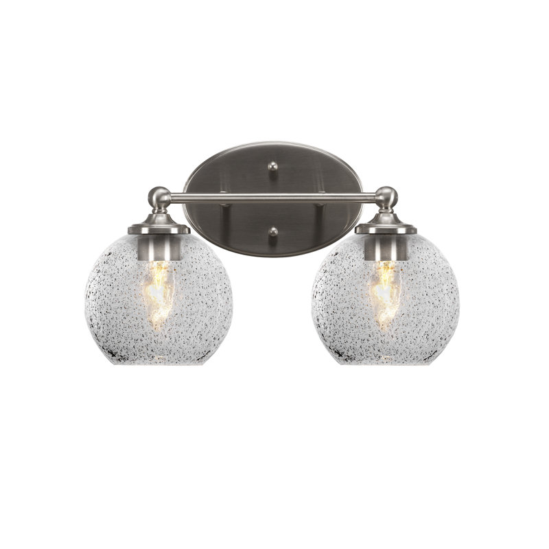Barre de salle de bain légère Aitkens avec verre fumé de 5,75 po, Nickel brossé, 2