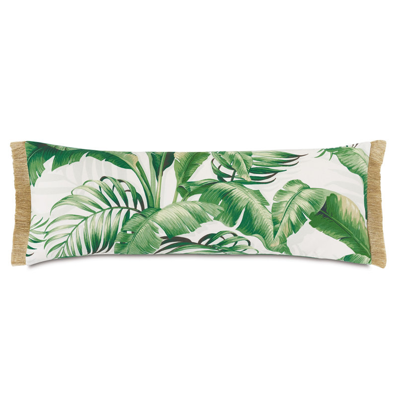Abaca Fringed Outdoor Reversible Throw Pillow