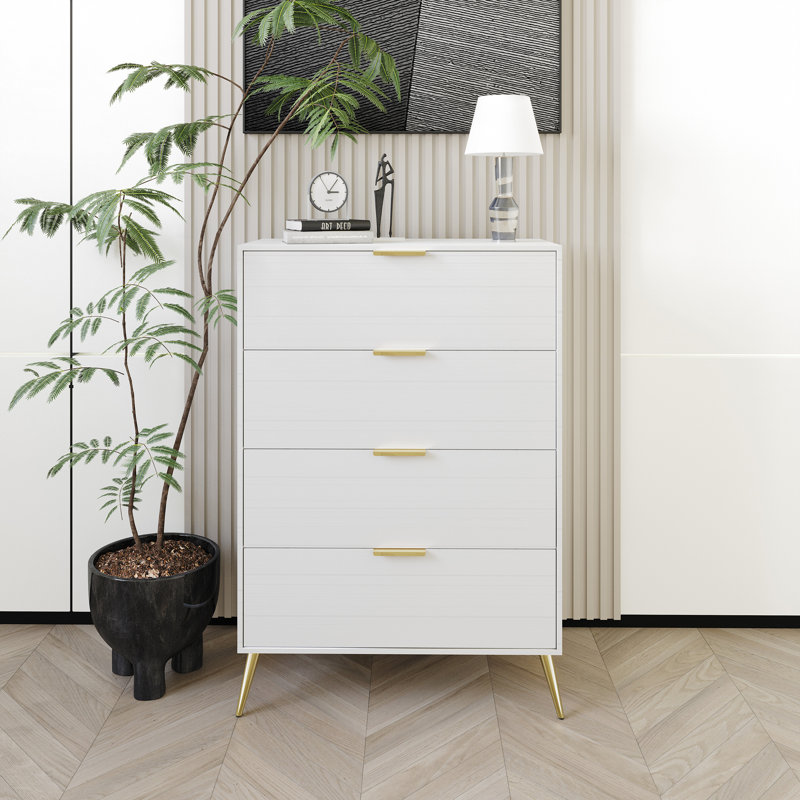 Rafiat 29.72'' W 4 - Drawer Dresser, White
