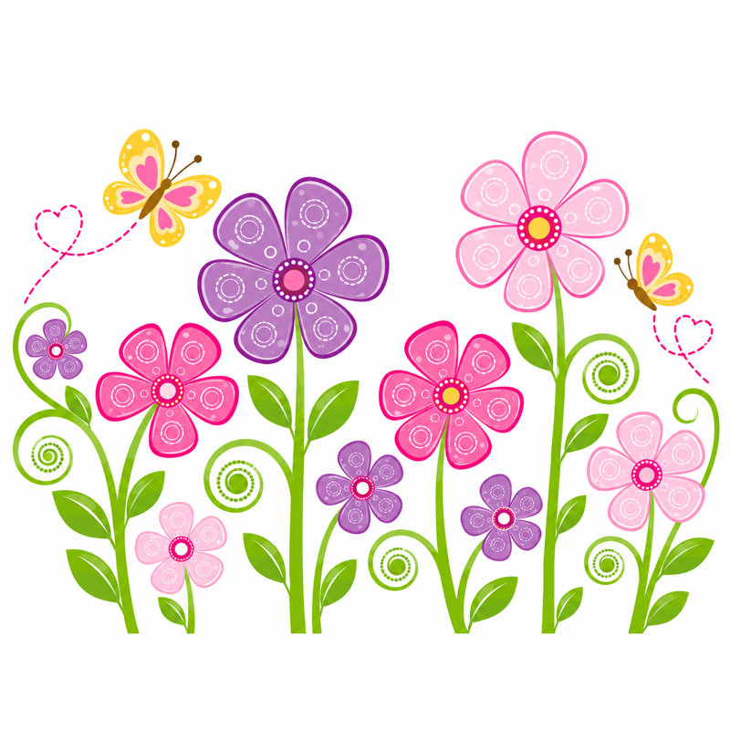 Décalcomanie murale fleur et papillon, Schéma B