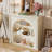 Beige Solid + Manufactured Wood Freestanding Fireplace