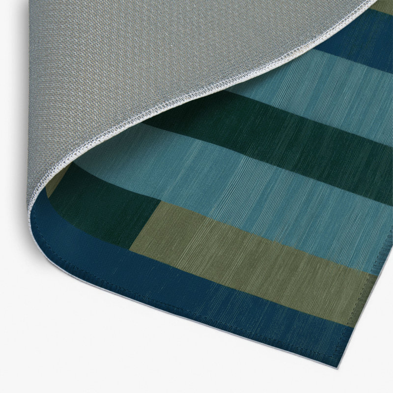 Tapis d'intérieur et d'extérieur à carreaux bleu, Rectangulaire 2 pi x 3 pi