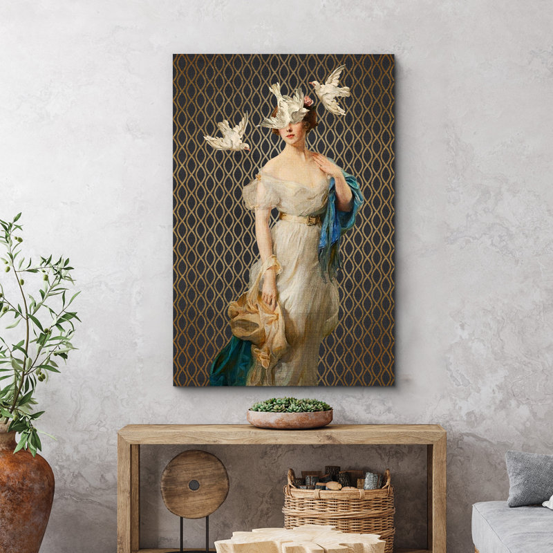 "Al commode classique", art mural rétro fantaisiste, H 18 po x l 12 po, Toile tendue