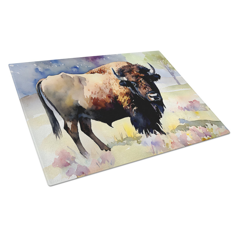 American Bison Glass Cutting Board Large