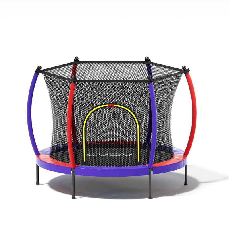 Mini trampoline 55 pouces pour enfants avec filet de sécurité, trampoline d'intérieur pour tout-petits d'une capacité de 300 lb