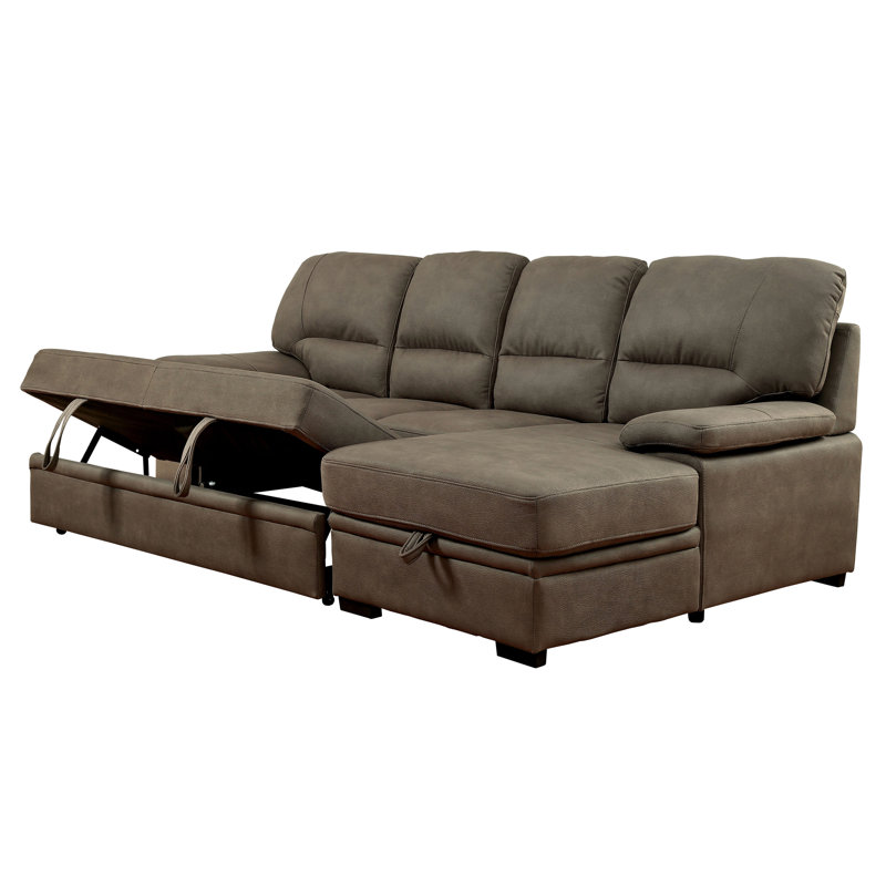 Canapé-lit et chaise longue Lynchburg de 109 po faisant face à la droite, Brun cendré