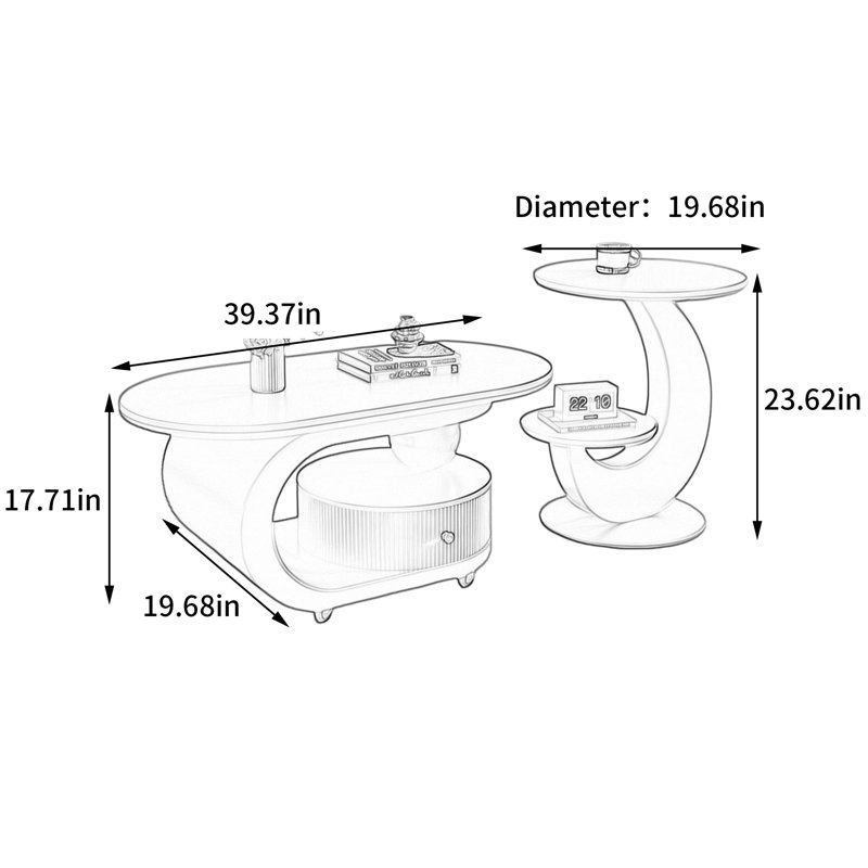 Buco, White, 17.71" H x 39.37" L x 19.68" W, White