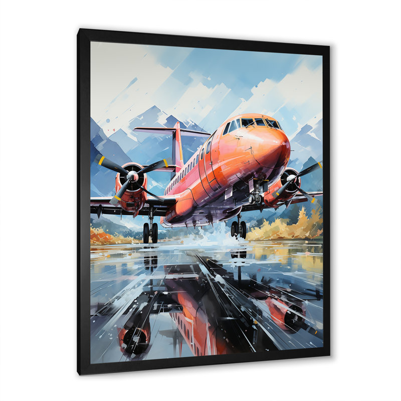 Engines Roaring Flight Takeoff sur impression sur toile, Cadre photo noir, H 32 po x l 16 po x P 1 po