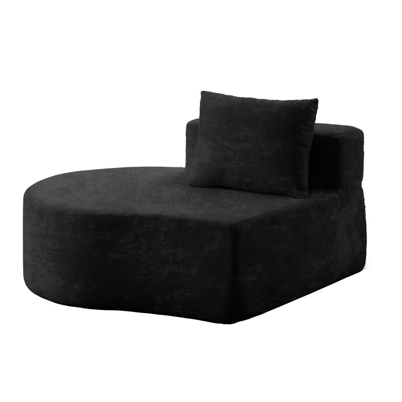 Canapé modulaire rembourré Boneless, Noir, Left