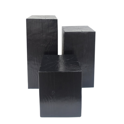 Retro Style Side Table Set ,Stackable End Tables,Square-Column MGO Side Table For For Living Room, Bedroom, Office