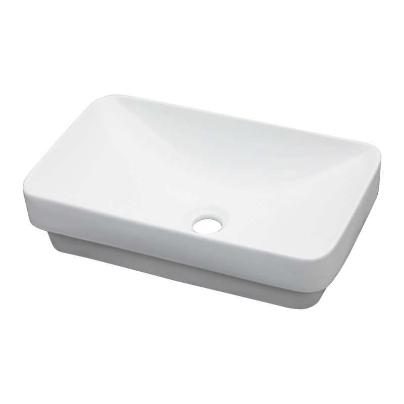 Lavabo de salle de bain vasque rectangulaire en céramique blanche l 19 po x P 12 po GhomeG