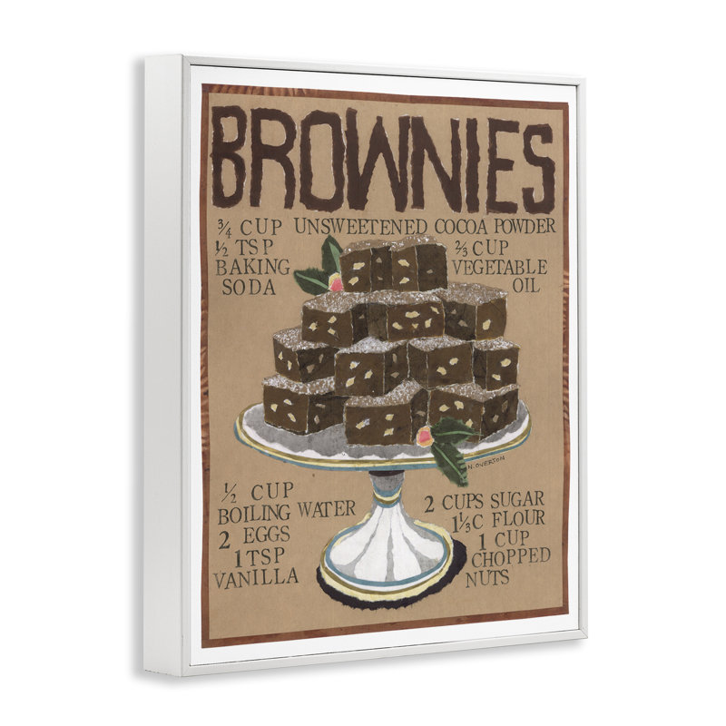 Recette de Brownie par Nancy Overton, Estampe numérique encadrée blanc bord de mer, H 30 po x l 24 po