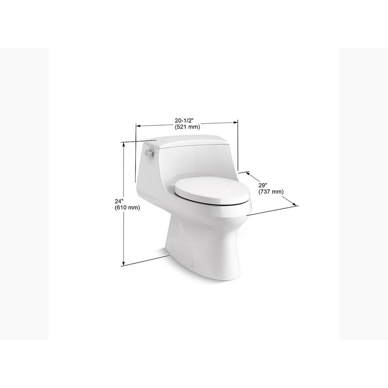 San Raphael™ 1.28 GPF Water Efficient Elongated One-Piece toilet (Seat Included)