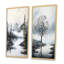 Arbre gris minimalisme solitude "Arbre gris minimalisme solitude" 2 pièces-195910871-195910865