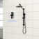 Matte Black Shower System With 5 Function Hand & 26.3" Slide Bar. 10 Inch . Wall Mount, Easy Install. Rain, Massage, Bubbly Modes. Includes Components. Clean Nozzle. No Valve Trim Kit Included In