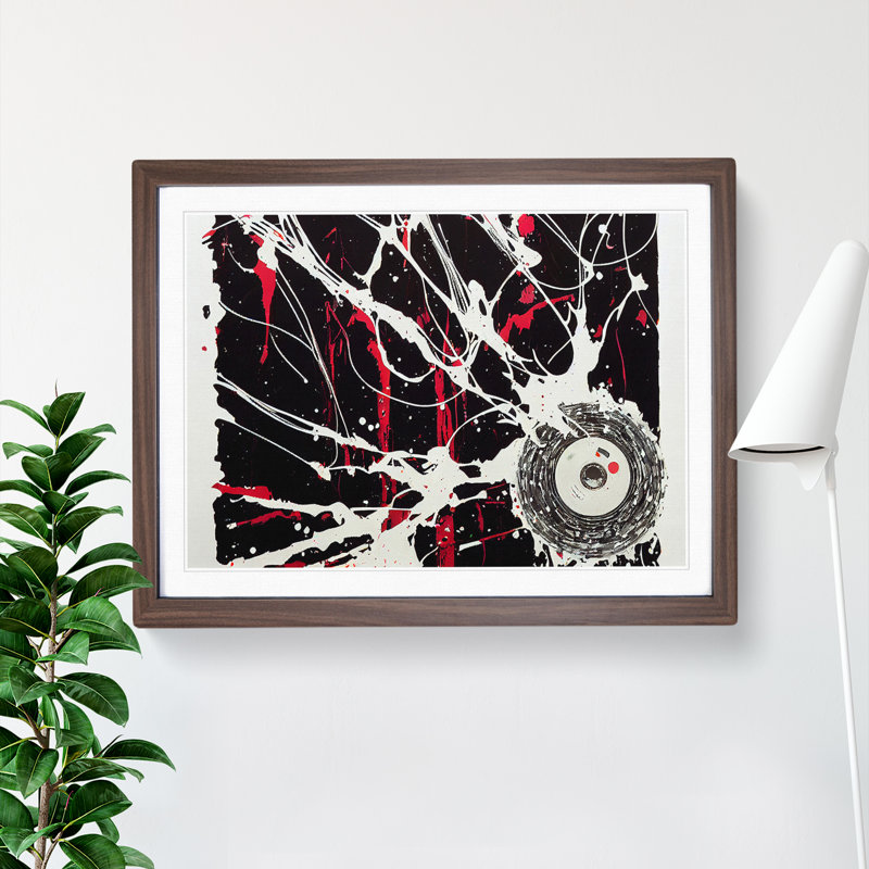 Dazzling Cassette Tape Art Abstract - Single Picture Frame Print, Walnut Framed, 46cm H x 64cm W x 2cm D