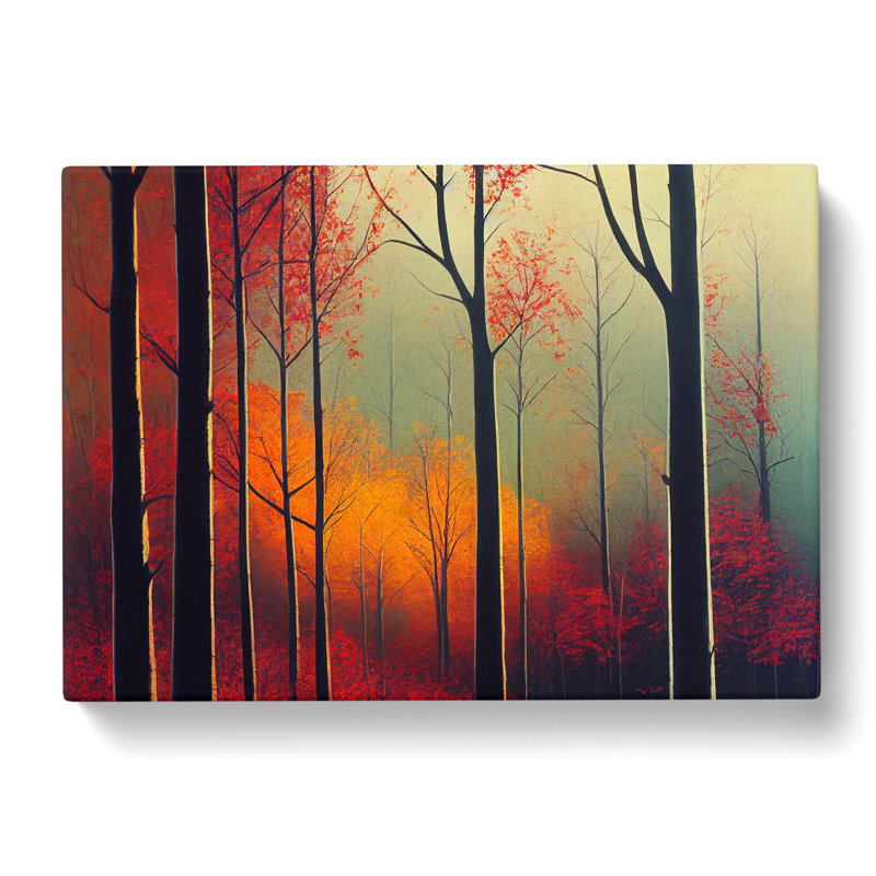 Enlightening Autumn Forest - Wrapped Canvas