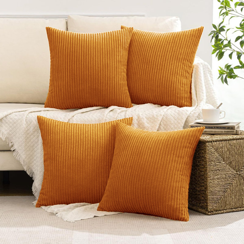 Cotton Square Cushion, Orange