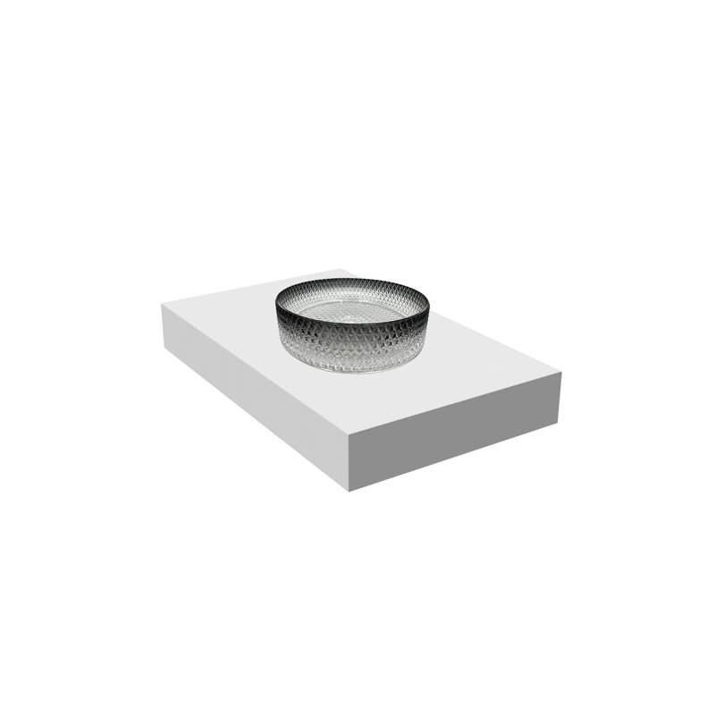 Lavabos vasques rondes en cristal noir 14 "avec base blanche 30" Scotch, Dégradé noir