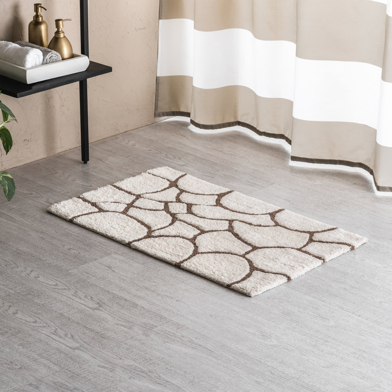 Raul Non-Slip Bath Mat, 21" W x 34" L, Beige