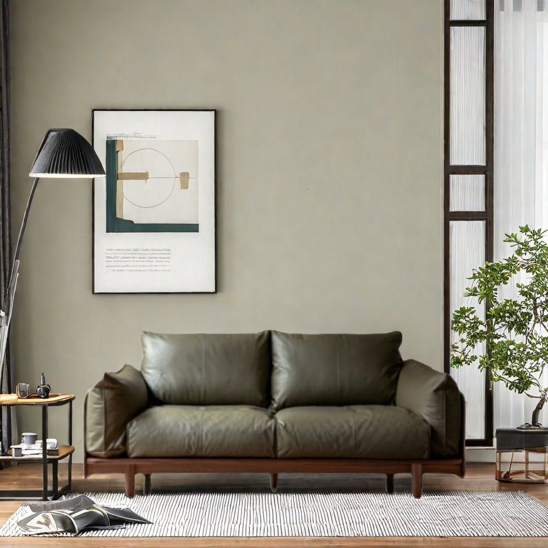 Nouveau canapé en bois massif chinois, H 31,5 po x l 118,5 po x P 37,4 po, 4