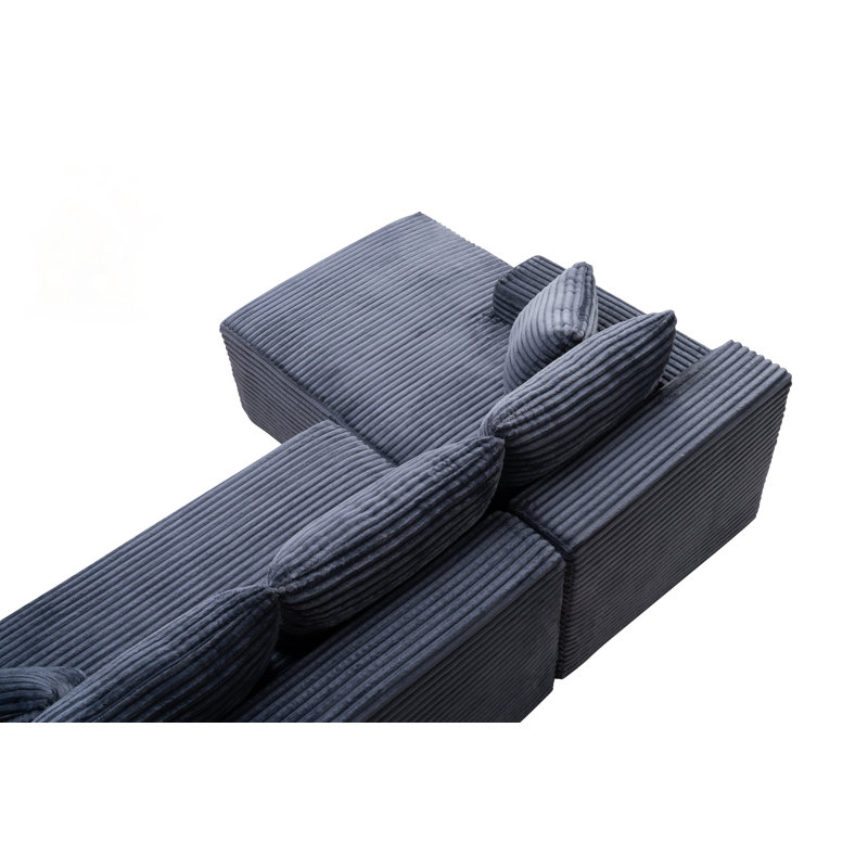 Canapé modulaire 94,5 pouces Cloud, Gris, H 28 po x l 89,8 po x P 75,2 po, Face à la gauche