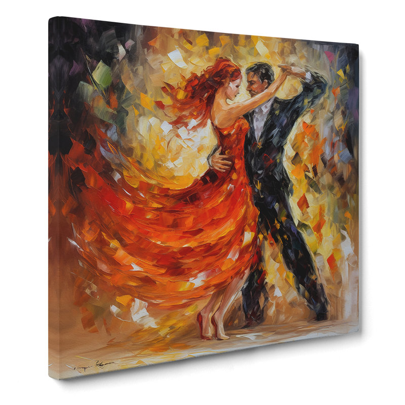 Ballroom Dancing Abstract Expressionism - Wrapped Canvas, 50cm H x 50cm W x 3cm D