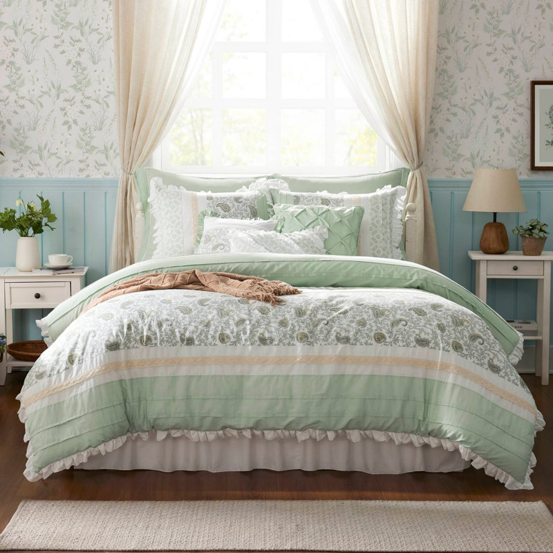 Ensemble d'édredon en percale de coton Elegant Floral