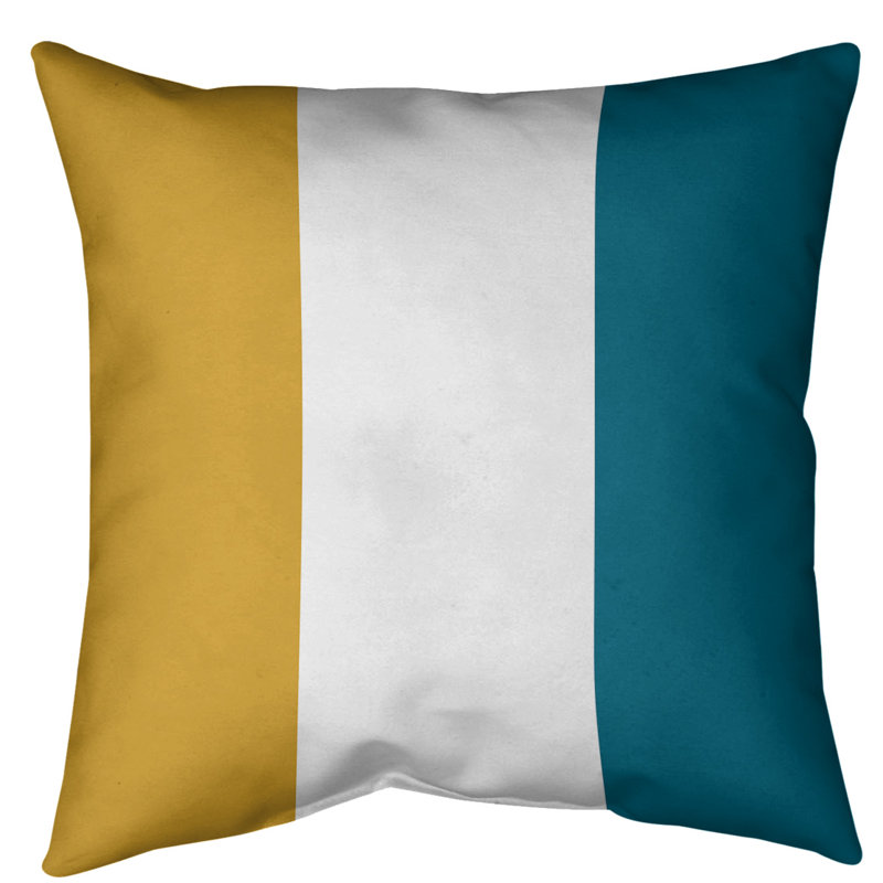 Coussin décoratif d'intérieur/d'extérieur, 16 po x 16 po, Doré