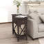Table de bout H 23,6 po avec tiroir et espace de rangement supplémentaire-1337569370