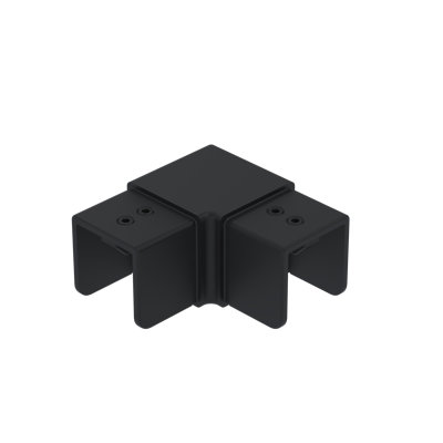 40 mm Square Caprail 90° Corner, Matte Black