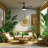 LuxeBlan 65 In. Indoor/Outdoor Black Ceiling Fan With LED Light Bulbs And Remote Control