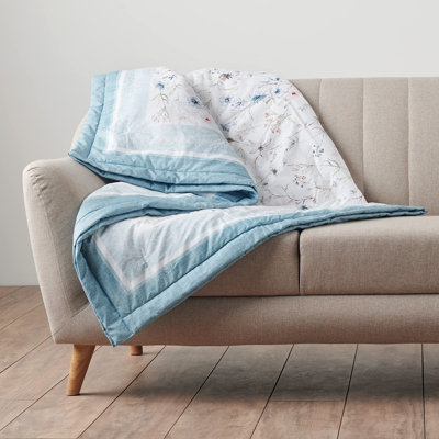 Plaid Maison d'Hermine Ice Florals 100 % coton - 127 cm x 152 cm