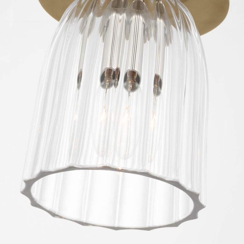 Asalea 3 - Light Flush Mount, Antique Brass, 6.5" H x 4.5" W x 4.5" D