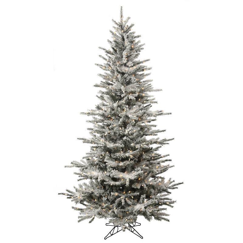 LED Slim Flock Vail Tree, 7.5'