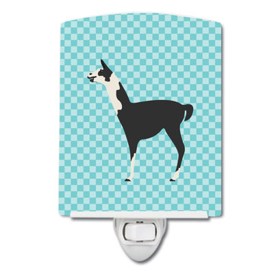 Llama Q'ara Check Ceramic Night Light