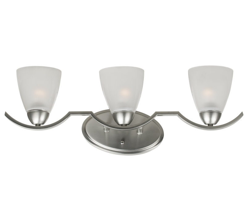 Barre d’éclairage de salle de bain 3 lumières Mcgee, Nickel brossé
